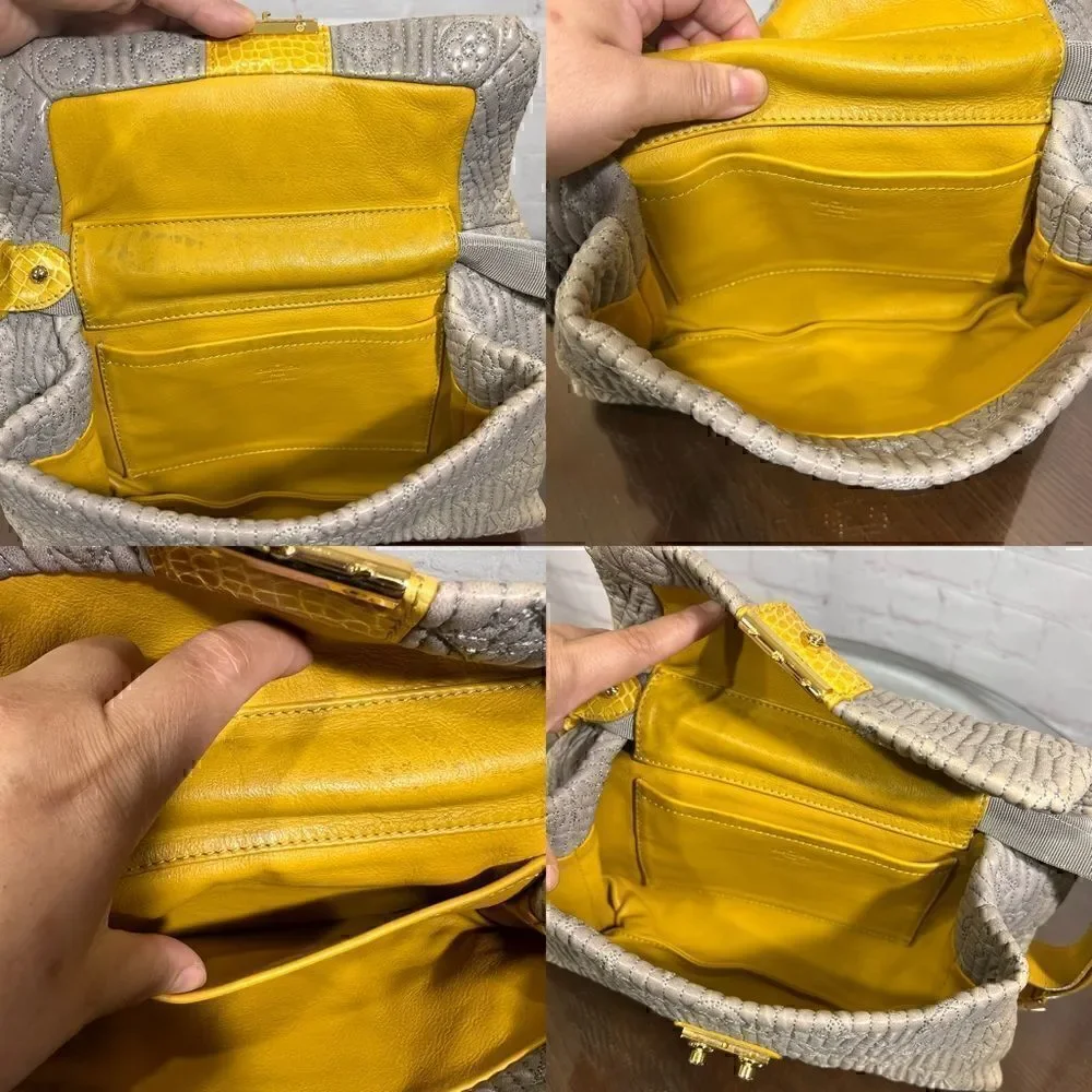 LOUIS VUITTON Alligator-Trimmed Motard Shoulder Bag Buttery Leather exotic Rare!